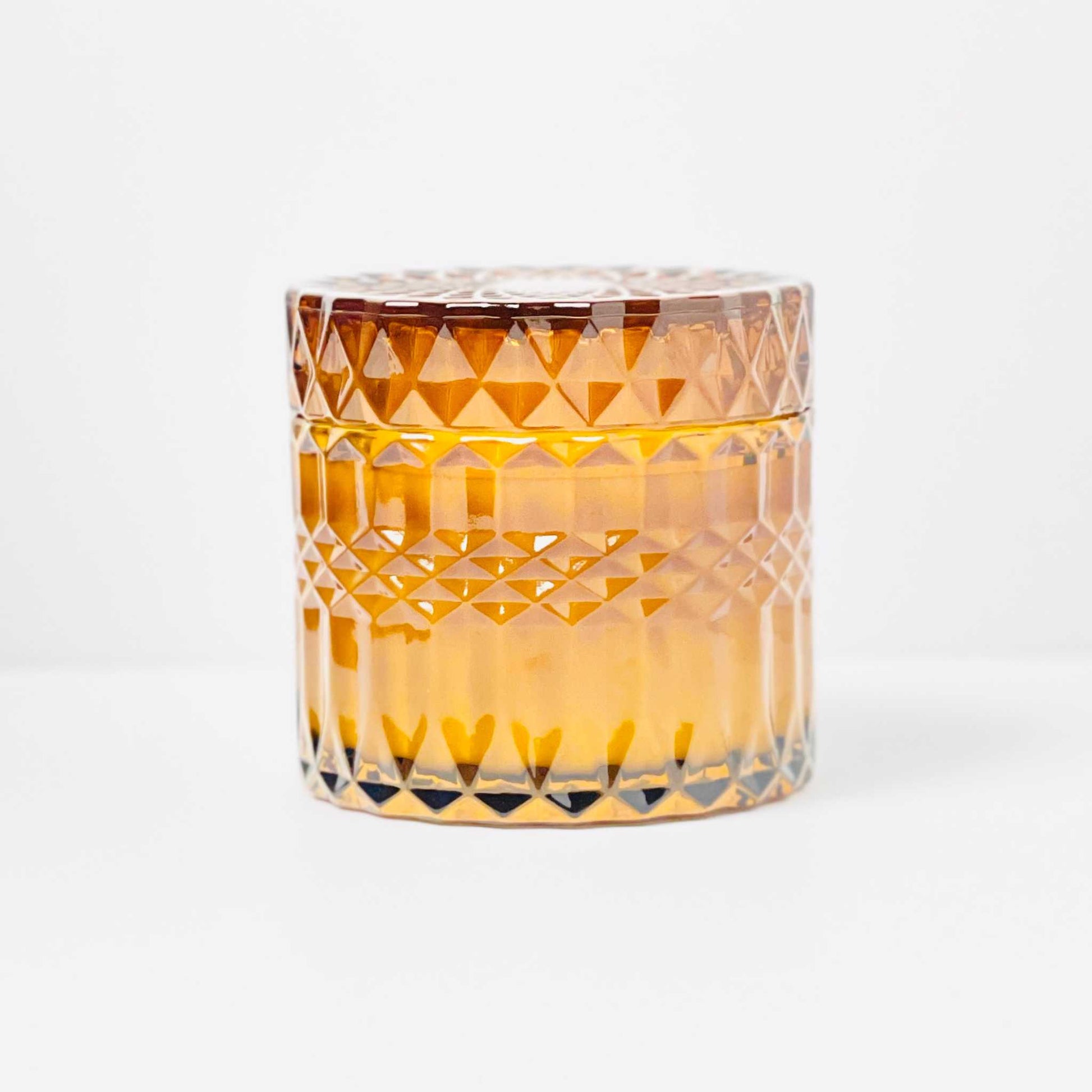 Amber Glass Candle Holder